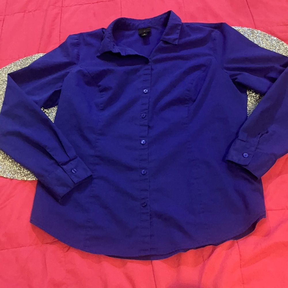 Worthington Dress Shirts - Size 12/L - Blue & Purple - Picture 2 of 9